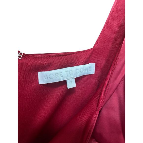 More to Come Abigail Satin Red Square Neck Mini Dress Date Night Cocktail Size S - Picture 6 of 6